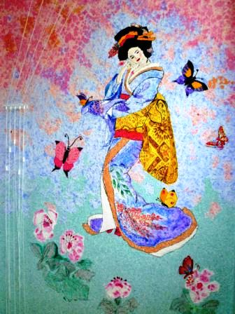 Рисунки на стенах жидкими обоями в ванной комнате Рисунки на стенах жидкими обоями в ванной комнате